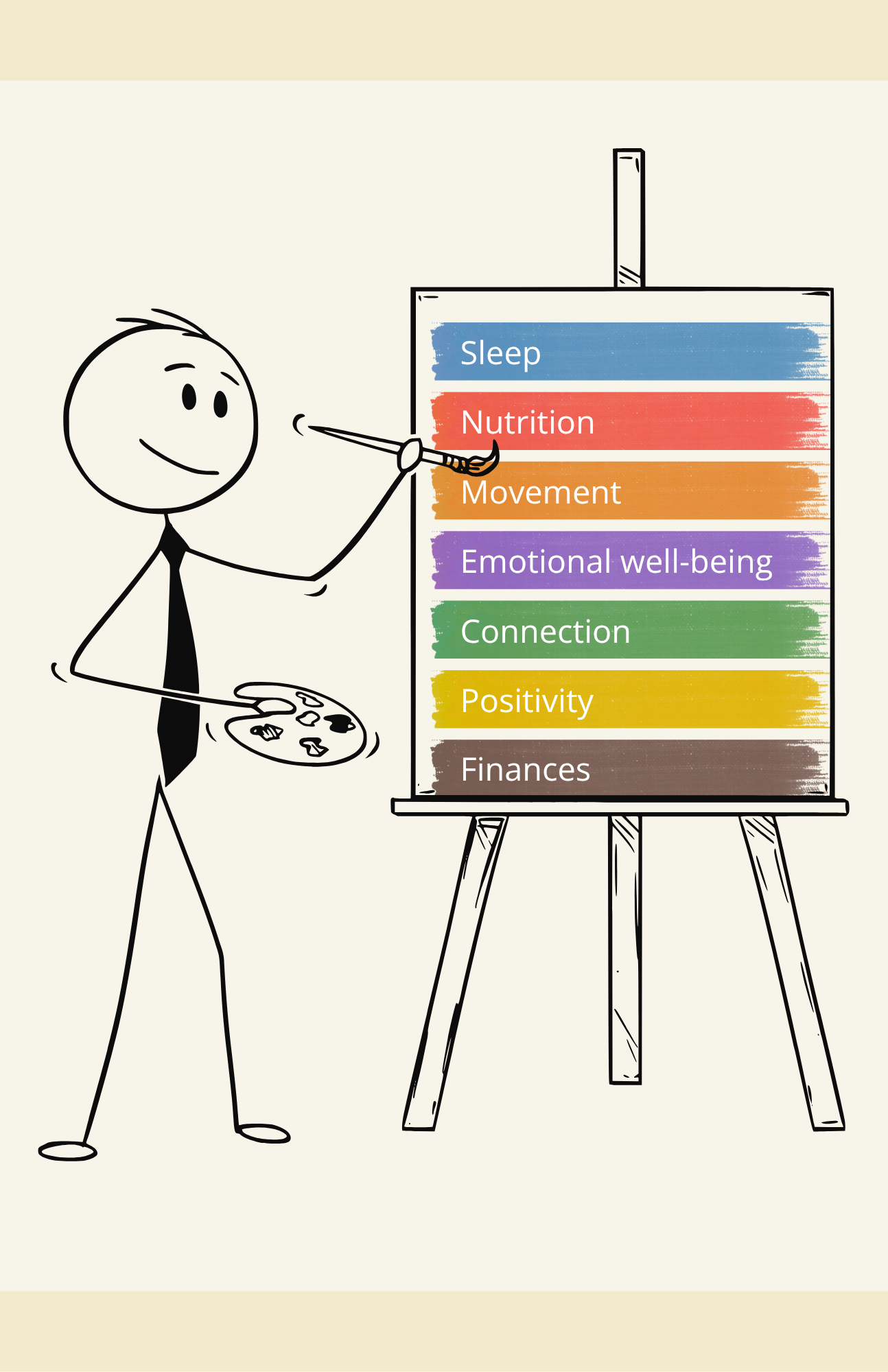 stick figure with art easel