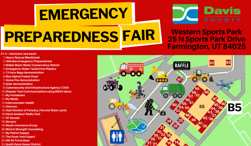 Emergency Preparedness Fair at the Western Sports Park, map, and seminars, view link below to learn more